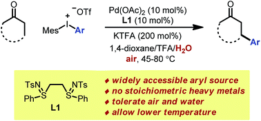 Graphical abstract: Palladium-catalyzed direct β-arylation of ketones with diaryliodonium salts: a stoichiometric heavy metal-free and user-friendly approach