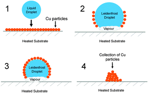 Graphical abstract: Lotus-like effect for metal filings recovery and particle removal on heated metal surfaces using Leidenfrost water droplets