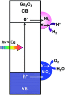 Graphical abstract: Theoretical insight into the roles of cocatalysts in the Ni–NiO/β-Ga2O3 photocatalyst for overall water splitting