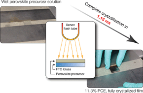 Graphical abstract: Photonic flash-annealing of lead halide perovskite solar cells in 1 ms