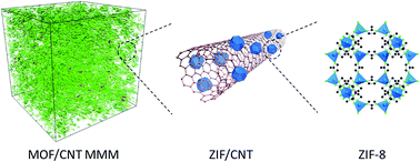 Graphical abstract: Propylene/propane selective mixed matrix membranes with grape-branched MOF/CNT filler