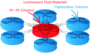 Graphical abstract: Synergistic π–π and Pt–Pt interactions in luminescent hybrid inorganic/organic dual columnar liquid crystals