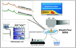 Graphical abstract: Quantitative online sheath-flow surface enhanced Raman spectroscopy detection for liquid chromatography