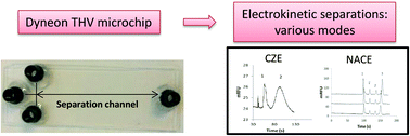 Graphical abstract: Dyneon THV, a fluorinated thermoplastic as a novel material for microchip capillary electrophoresis