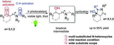 Graphical abstract: A photoredox catalyzed radical–radical coupling reaction: facile access to multi-substituted nitrogen heterocycles
