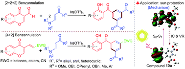 Graphical abstract: Regioselective construction of diverse and multifunctionalized 2-hydroxybenzophenones for sun protection by indium(iii)-catalyzed benzannulation