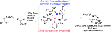 Graphical abstract: Enantioselective construction of imidazolines having vicinal tetra-substituted stereocenters by direct Mannich reaction of α-substituted α-isocyanoacetates with ketimines