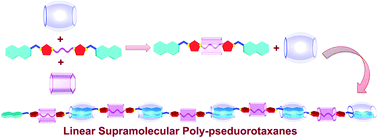 Graphical abstract: Construction of a pillar[6]arene based water-soluble supramolecular pseudopolyrotaxane driven by cucurbit[8]uril-enhanced π–π interaction