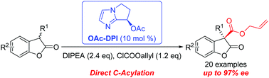 Graphical abstract: Direct enantioselective C-acylation for the construction of a quaternary stereocenter catalyzed by a chiral bicyclic imidazole