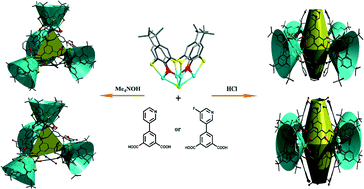 Graphical abstract: pH-dependent formation of different coordination cages based on Co4-TC4A secondary building units and bridging ligands