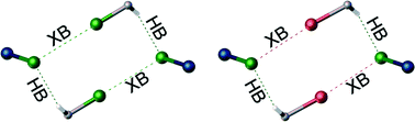 Graphical abstract: A family of heterotetrameric clusters of chloride species and halomethanes held by two halogen and two hydrogen bonds