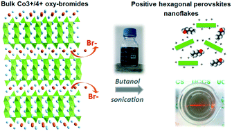 Graphical abstract: Original positively charged nanoflakes by liquid exfoliation of layered oxybromide cobaltites