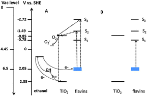 Graphical abstract: Enhanced photocatalytic activity of a self-stabilized synthetic flavin anchored on a TiO2 surface