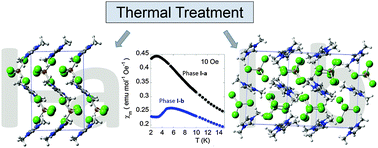 Graphical abstract: Dynamically slow solid-to-solid phase transition induced by thermal treatment of DimimFeCl4 magnetic ionic liquid