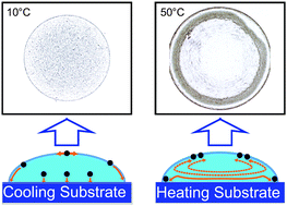 Graphical abstract: Disk to dual ring deposition transformation in evaporating nanofluid droplets from substrate cooling to heating