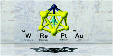 Graphical abstract: Doping the cage. Re@Au11Pt and Ta@Au11Hg, as novel 18-ve trimetallic superatoms displaying a doped icosahedral golden cage