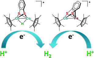 Graphical abstract: Structural characterization and proton reduction electrocatalysis of thiolate-bridged bimetallic (CoCo and CoFe) complexes