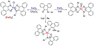 Graphical abstract: Synthesis and structural characterization of iron complexes bearing N-aryl-phenanthren-o-iminoquinone ligands