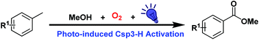 Graphical abstract: Visible-light induced oxidative Csp3–H activation of methyl aromatics to methyl esters