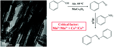 Graphical abstract: Hierarchically nanostructured MnCo2O4 as active catalysts for the synthesis of N-benzylideneaniline from benzyl alcohol and aniline