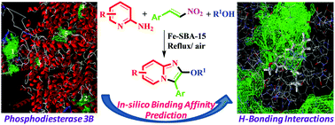 Graphical abstract: Fe–SBA-15 catalyzed synthesis of 2-alkoxyimidazo[1,2-a]pyridines and screening of their in silico selectivity and binding affinity to biological targets