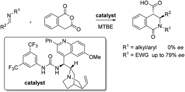 Graphical abstract: The first catalytic asymmetric cycloadditions of imines with an enolisable anhydride