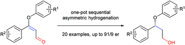 Graphical abstract: One-pot sequential asymmetric hydrogenation of β-aryl-β-aryloxy acroleins
