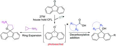 Graphical abstract: Radical–radical cross coupling reactions of photo-excited fluorenones