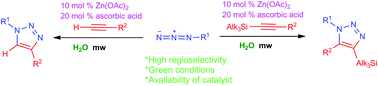Graphical abstract: Regioselective Zn(OAc)2-catalyzed azide–alkyne cycloaddition in water: the green click-chemistry