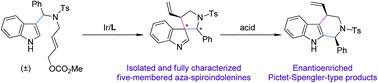 Graphical abstract: Highly efficient synthesis and stereoselective migration reactions of chiral five-membered aza-spiroindolenines: scope and mechanistic understanding