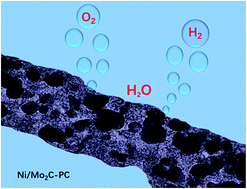 Graphical abstract: A one-dimensional porous carbon-supported Ni/Mo2C dual catalyst for efficient water splitting