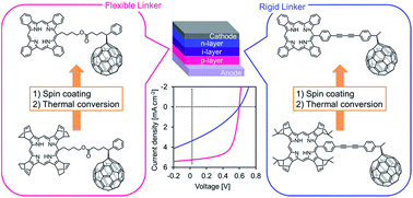 Graphical abstract: Fullerene-linked tetrabenzoporphyrins for solution-processed organic photovoltaics: flexible vs. rigid linkers