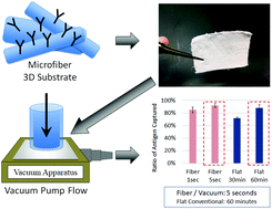 Graphical abstract: Fabrication and assessment of an electrospun polymeric microfiber-based platform under bulk flow conditions with rapid and efficient antigen capture
