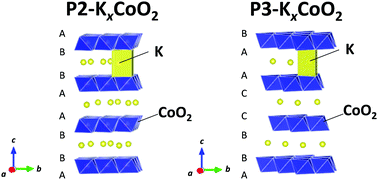Graphical abstract: P2- and P3-KxCoO2 as an electrochemical potassium intercalation host