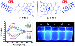 Graphical abstract: Intense blue circularly polarized luminescence from helical aromatic esters