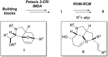 Graphical abstract: Diastereoselective synthesis of novel heterocyclic scaffolds through tandem Petasis 3-component/intramolecular Diels–Alder and ROM–RCM reactions
