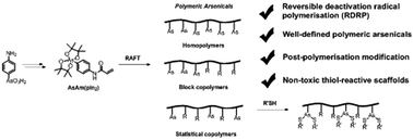 Graphical abstract: Thiol-reactive (co)polymer scaffolds comprising organic arsenical acrylamides