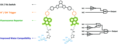 Graphical abstract: Photochromism and molecular logic gate operation of a water-compatible bis-glycosyl diarylethene