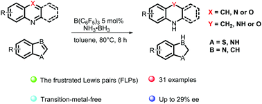 Graphical abstract: B(C6F5)3-Promoted hydrogenations of N-heterocycles with ammonia borane