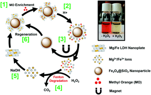 Graphical abstract: Regenerative nanobots based on magnetic layered double hydroxide for azo dye removal and degradation