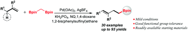 Graphical abstract: Palladium-catalyzed oxidative allylation of bis[(pinacolato)boryl]methane: synthesis of homoallylic boronic esters