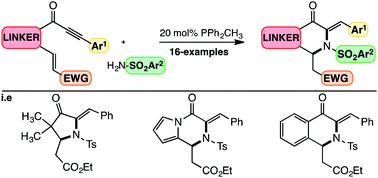 Graphical abstract: Phosphine catalysed (5 + 1) annulation of ynone/cinnamates with primary amines