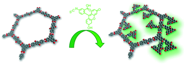 Graphical abstract: Pore wall fluorescence labeling of covalent organic frameworks