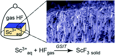 Graphical abstract: Facile synthesis of scandium fluoride oriented single-crystalline rods and urchin-like structures by a gas–solution interface technique