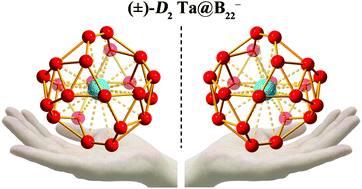 Graphical abstract: Structural transition in metal-centered boron clusters: from tubular molecular rotors Ta@B21 and Ta@B22+ to cage-like endohedral metalloborospherene Ta@B22−