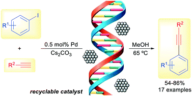 Graphical abstract: DNA-supported palladium nanoparticles as a reusable catalyst for the copper- and ligand-free Sonogashira reaction