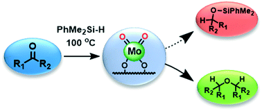 Graphical abstract: Efficient carbon-supported heterogeneous molybdenum-dioxo catalyst for chemoselective reductive carbonyl coupling