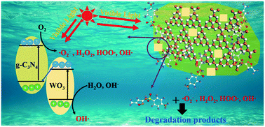 Graphical abstract: Construction of WO3–g-C3N4 composites as efficient photocatalysts for pharmaceutical degradation under visible light