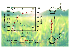 Graphical abstract: The controlled catalytic oxidation of furfural to furoic acid using AuPd/Mg(OH)2