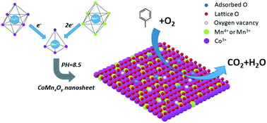 Graphical abstract: CoMnxOy nanosheets with molecular-scale homogeneity: an excellent catalyst for toluene combustion